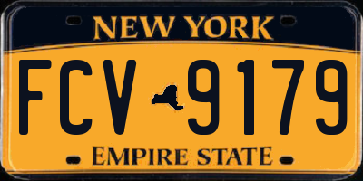 NY license plate FCV9179