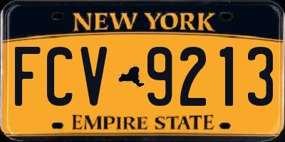 NY license plate FCV9213