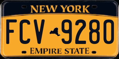 NY license plate FCV9280