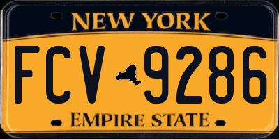 NY license plate FCV9286