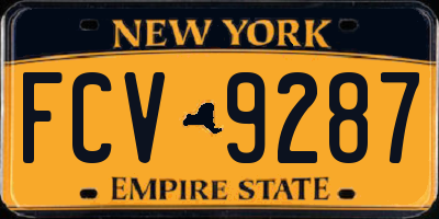 NY license plate FCV9287