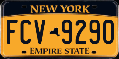 NY license plate FCV9290