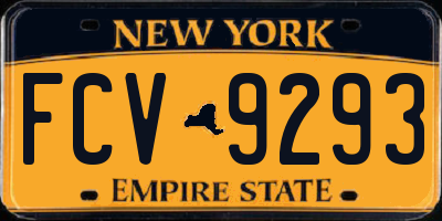 NY license plate FCV9293