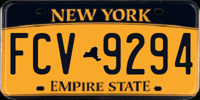 NY license plate FCV9294