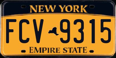 NY license plate FCV9315