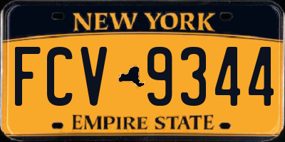 NY license plate FCV9344