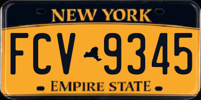 NY license plate FCV9345
