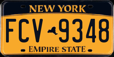 NY license plate FCV9348