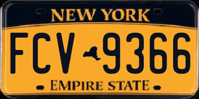 NY license plate FCV9366