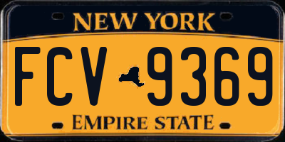 NY license plate FCV9369