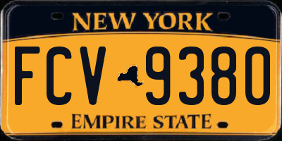 NY license plate FCV9380