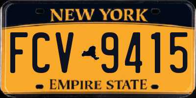 NY license plate FCV9415