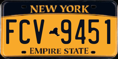 NY license plate FCV9451