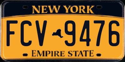 NY license plate FCV9476