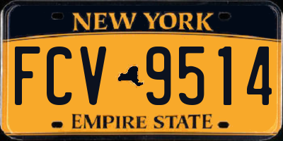 NY license plate FCV9514
