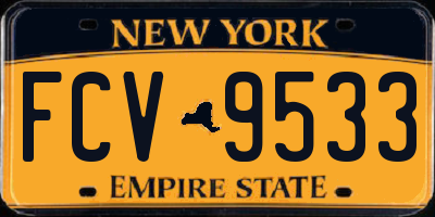 NY license plate FCV9533