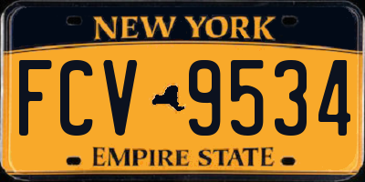 NY license plate FCV9534