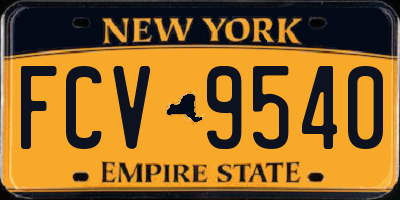 NY license plate FCV9540