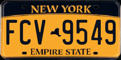 NY license plate FCV9549