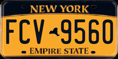 NY license plate FCV9560