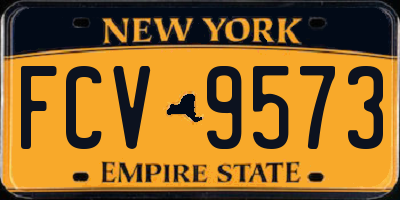 NY license plate FCV9573