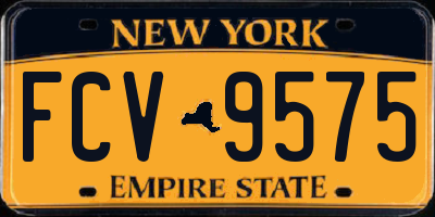 NY license plate FCV9575