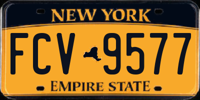 NY license plate FCV9577