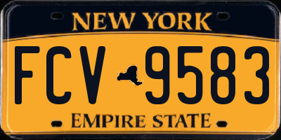 NY license plate FCV9583