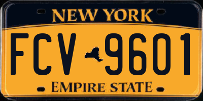 NY license plate FCV9601