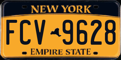 NY license plate FCV9628