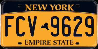 NY license plate FCV9629
