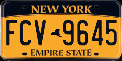 NY license plate FCV9645