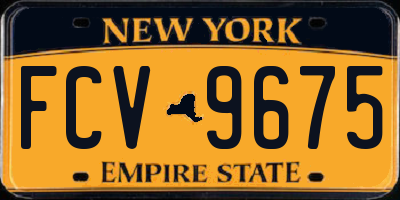 NY license plate FCV9675