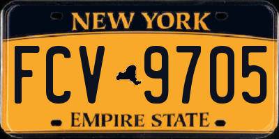 NY license plate FCV9705