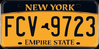NY license plate FCV9723