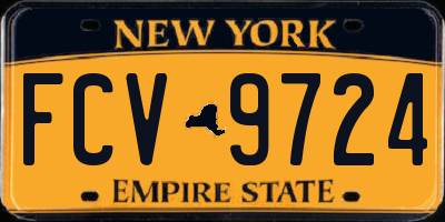 NY license plate FCV9724