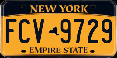 NY license plate FCV9729