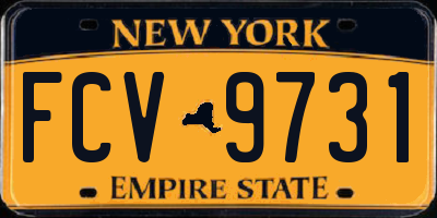 NY license plate FCV9731