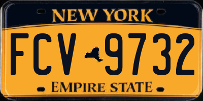 NY license plate FCV9732