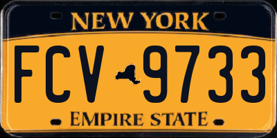 NY license plate FCV9733