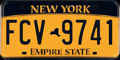 NY license plate FCV9741