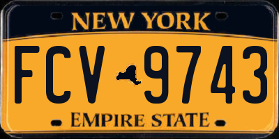 NY license plate FCV9743