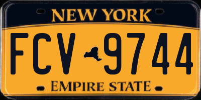 NY license plate FCV9744