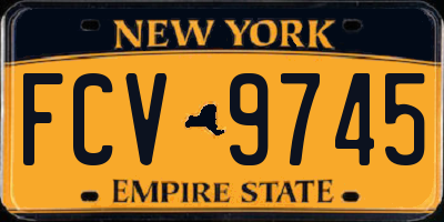 NY license plate FCV9745