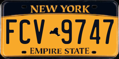 NY license plate FCV9747