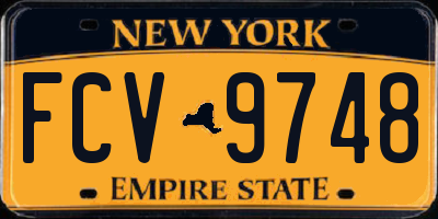 NY license plate FCV9748