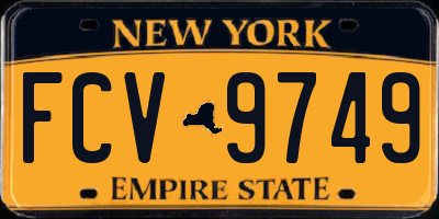 NY license plate FCV9749