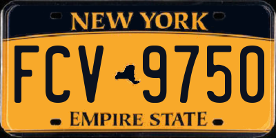 NY license plate FCV9750