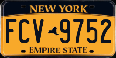 NY license plate FCV9752