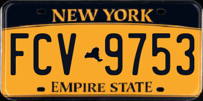 NY license plate FCV9753